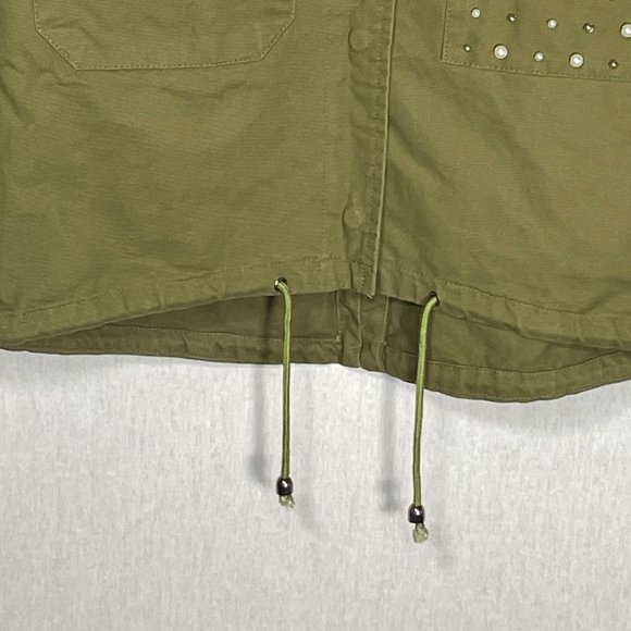 Lea & Viola pearl detail Army inspired utility jacket green M - Picture 5 of 16